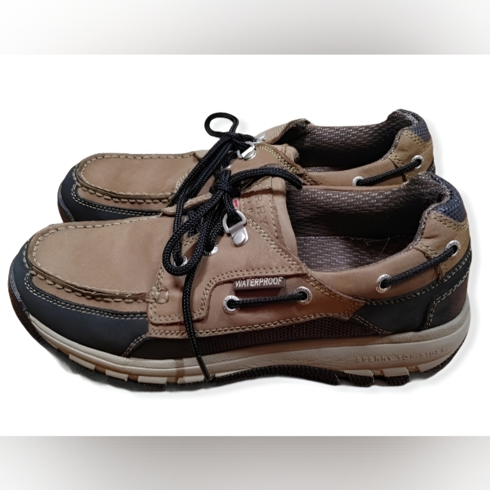 Sperry Top-Sider Tan Waterproof Lace Up Boat Shoe Size 9